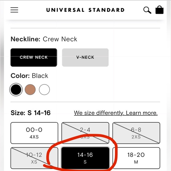Universal Standard Ashely Cap Sleeve Tee Black size 14/16 - Picture 9 of 9
